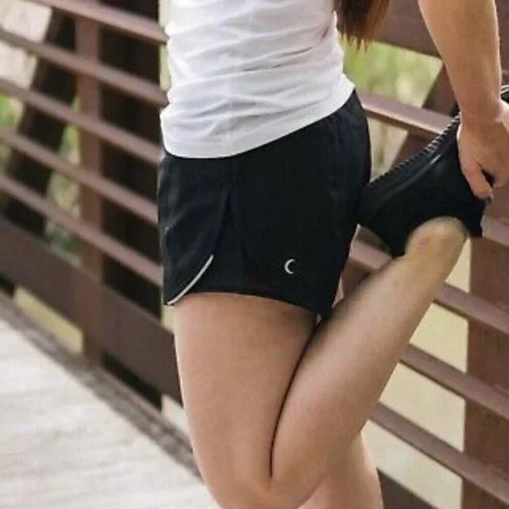 Zyia Active Women's Mesh Energy Shorts- Black Athletic/ Running Shorts- Size XL